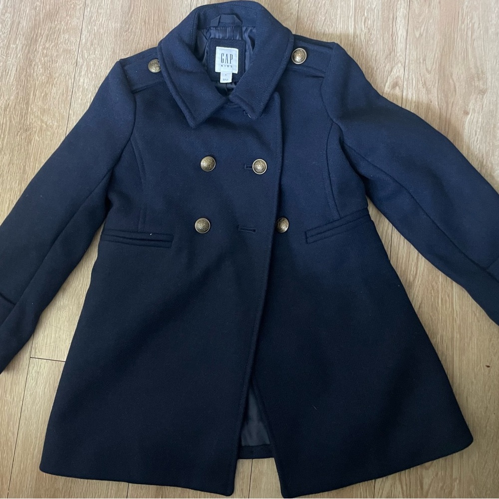 GAP Blue Peacoat Classic Double-Breasted Design